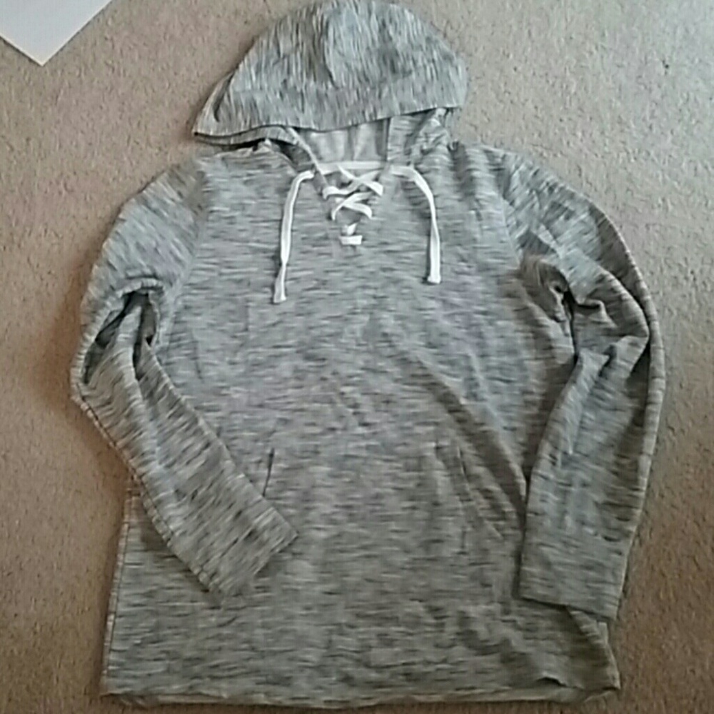 SO Lace up Hooded Sweatshirt Sz L